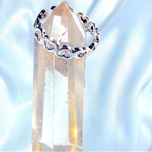 Silver ring Eternity Heart Band Ring Adjustable NWT